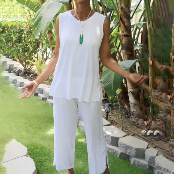 Cantoo 2 piece white summer pant set,  size xl - Picture 1 of 11